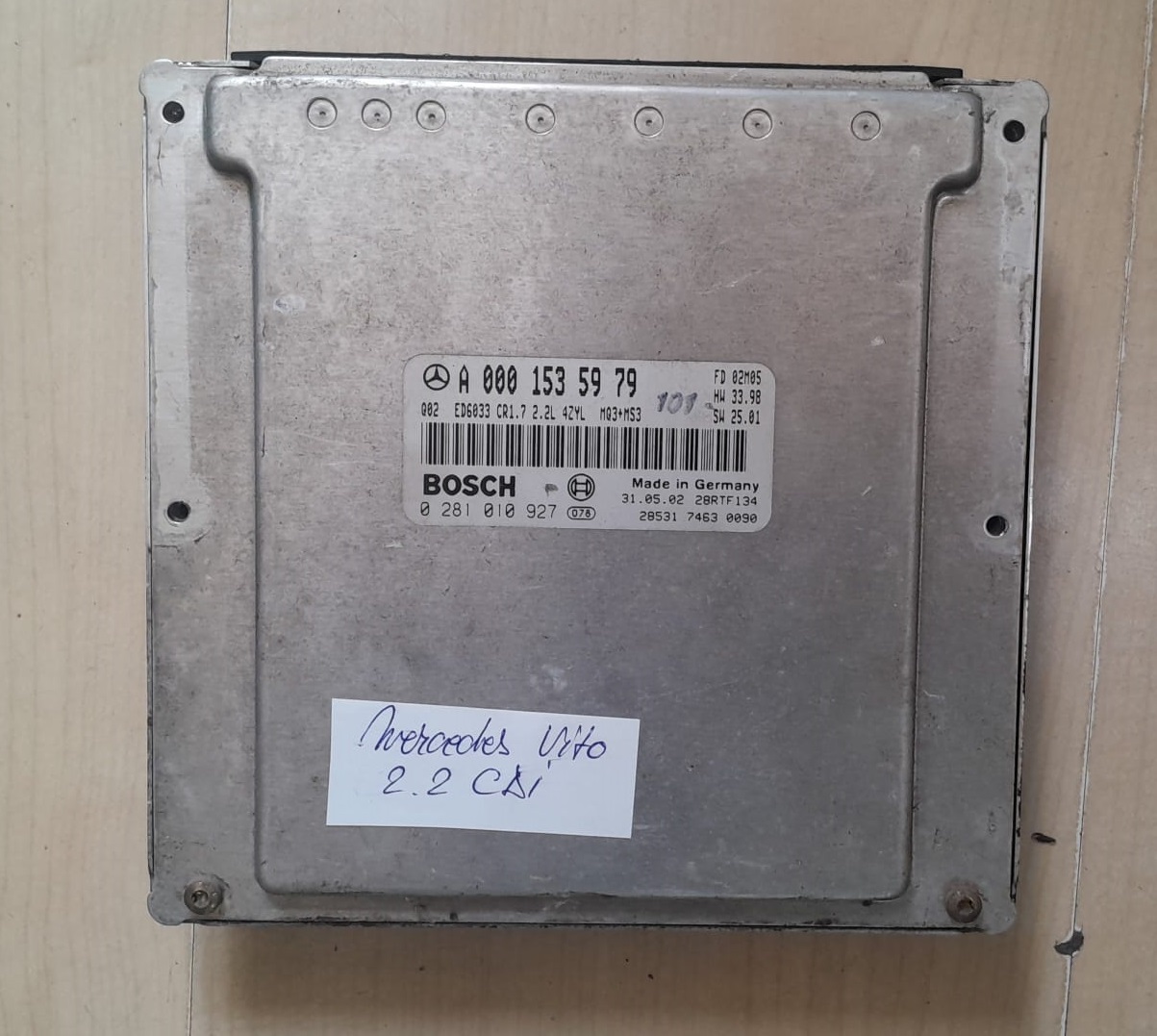 ECU Calculator motor Mercedes Vito 2.2CDI A0001535979 0281010927 An 2000-2003
