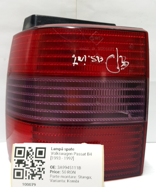 Lampă spate – Parte montare: Stânga, Varianta: Kombi – Volkswagen Passat B4 [1993 – 1997] wagon