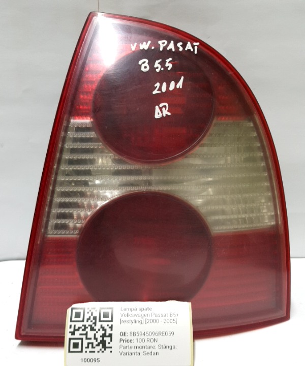 Lampă spate – Parte montare: Dreapta spate, Varianta: Sedan – Volkswagen Passat B5+ [restyling] [2000 – 2005] Sedan