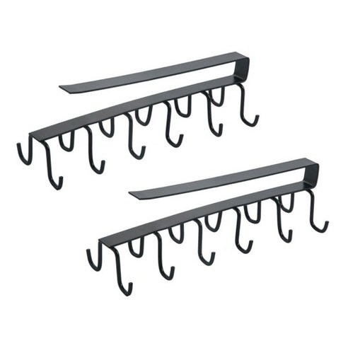 더벨라 옷장 선반 정리 다용도 더블 12걸이 후크, 블랙, 2개