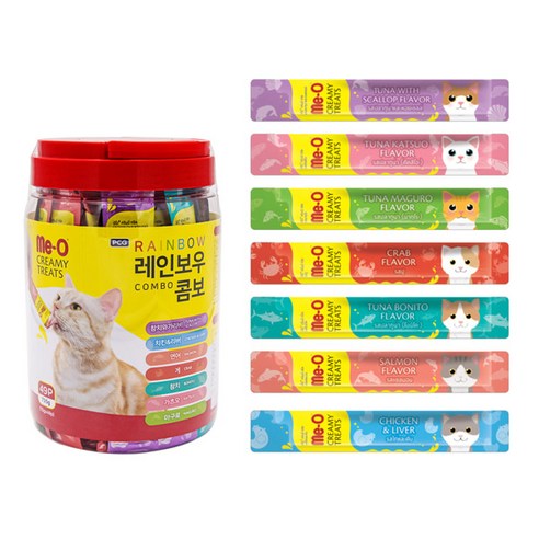 미오 크리미 레인보우 콤보 (15g x 49P) /고양이 츄르 대체 가성비 간식, 1개