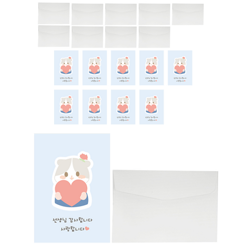 도나앤데코 스승의날 엽서 선생님 감사합니다 엽서 10p + 카드봉투 10p + 투명스티커 10p 세트, 026 칠판, 1세트