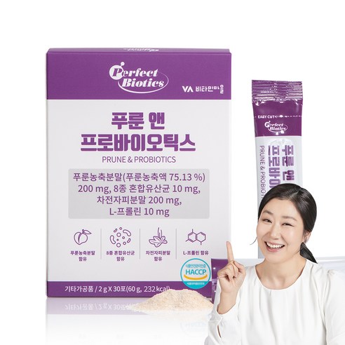 퍼펙트바이오틱스 푸룬 앤 프로바이오틱스, 60g, 3개