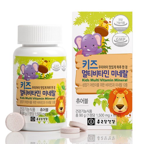 종근당건강 키즈 멀티비타민 미네랄, 60정, 90g, 1개