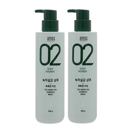 아모스 녹차실감 중건성 샴푸액 500g, 1개
