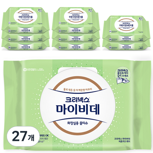 마이비데 피톤치드케어 비데물티슈 캡형, 40매입, 18개
