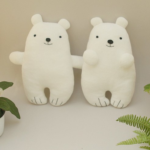 바바오가닉 오가닉 흰색 곰돌이 애착인형 diy (유기농면 인형만들기) 안녕 알라스카, 손모은 곰돌이 - 갈색 물고기