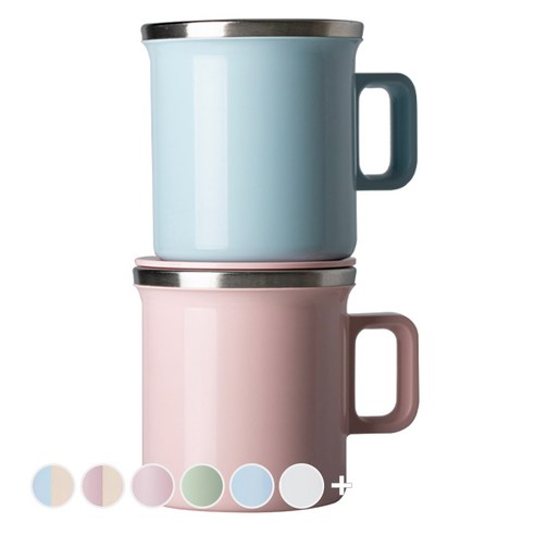 JVR 모노 스텐머그 360ml 세트, BEIGE, GREEN, 1세트