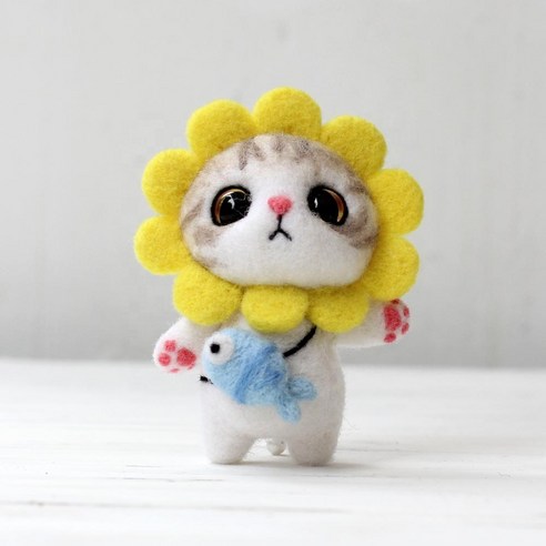 펫돌 양양이 니들펠트 인형 DIY 세트, 버섯 고양이, 1세트