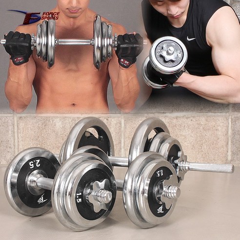 포스스포츠 스피드조립 크롬아령 10kg~43kg세트, 43kg