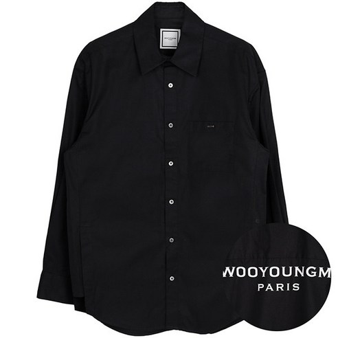 [우영미] 24SS 블랙 백로고 셔츠 W241SH07 813B