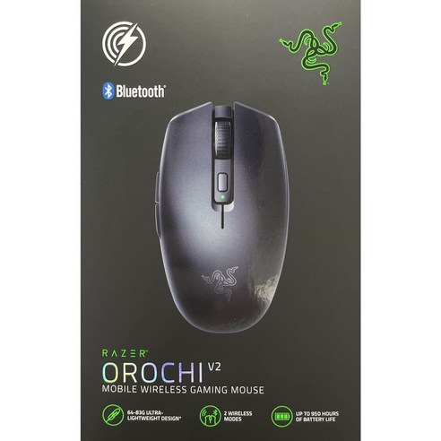 레이저 Orochi V2 무선 마우스 RZ01-03730100-R3A1, RZ01-0373, 블랙