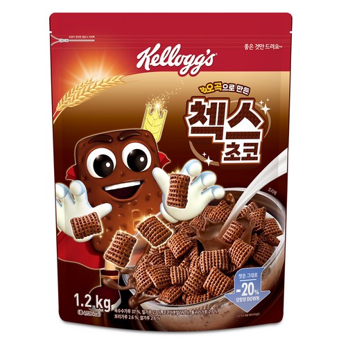 켈로그 오곡으로 만든 첵스 초코 시리얼, 1.2kg, 4개