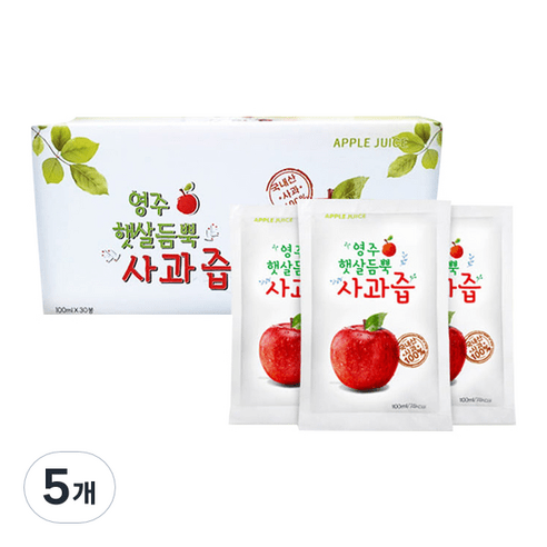 [프루티영] 국내산 꿀사과 100% 명품 사과즙 영주햇살듬뿍 사과즙 100ml 30포 50포 80+5포