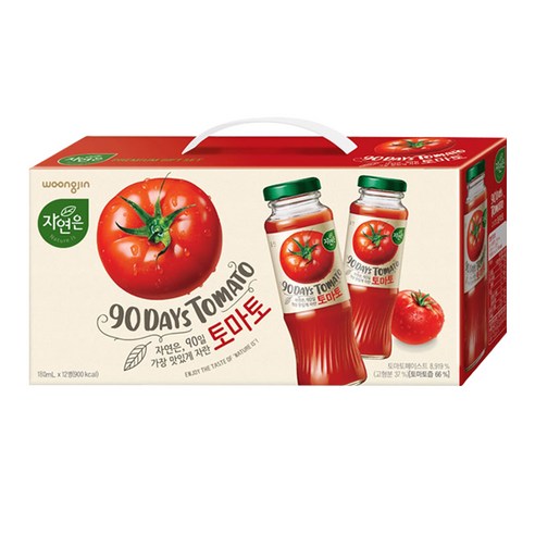 자연은토마토주스 병주스 48개 (180밀리리터 12병 4박스), 총48병, 180ml