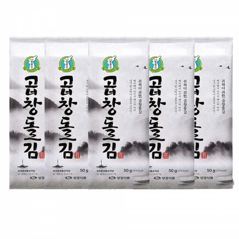 지도표 성경 곱창돌김 조각김, 50g, 5개