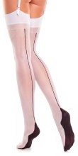 Glamory Delight 20 Strapsstrümpfe mit Naht – White-Black Seam | Farbe: White-Black Seam | Größe: 56-58 Glamory Delight 20 Strapsstrümpfe mit Naht – White-Black Seam | Farbe: White-Black Seam | Größe: 56-58