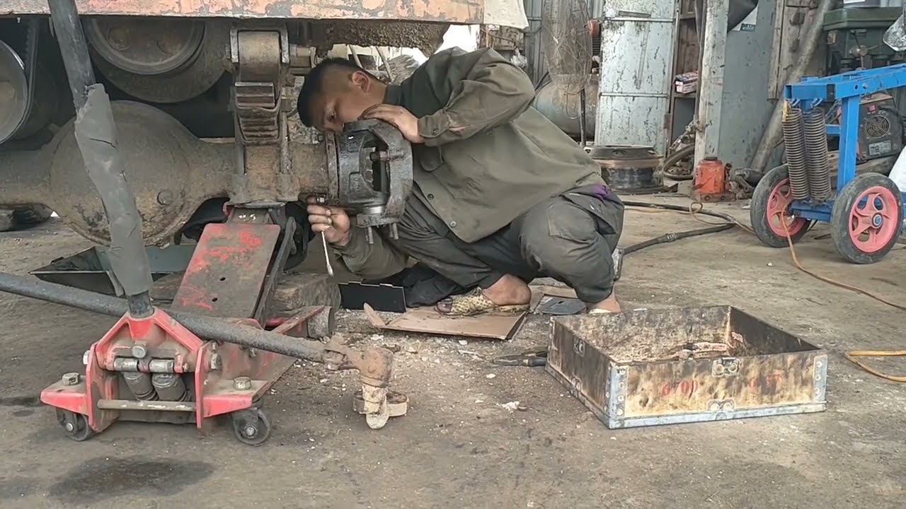 Repair and replace broken components of concrete mixer Repair and replace broken components of concrete mixer