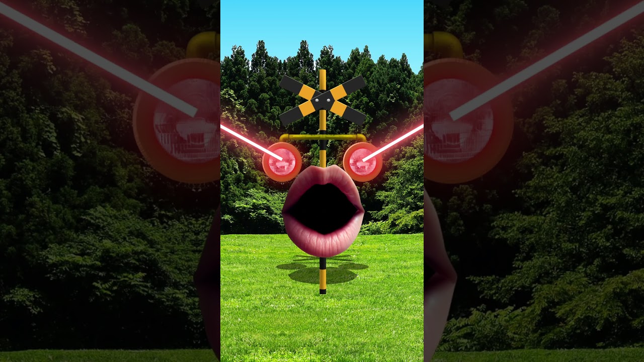 Railroad crossing workers practicing speaking Railroad crossing workers practicing speaking