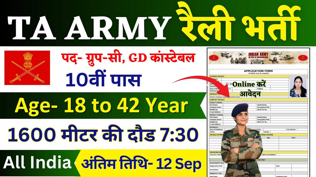 TERRITORIAL ARMY OPEN RALLY BHARTI 2024 || TA open recruitment TERRITORIAL ARMY OPEN RALLY BHARTI 2024 || TA open recruitment