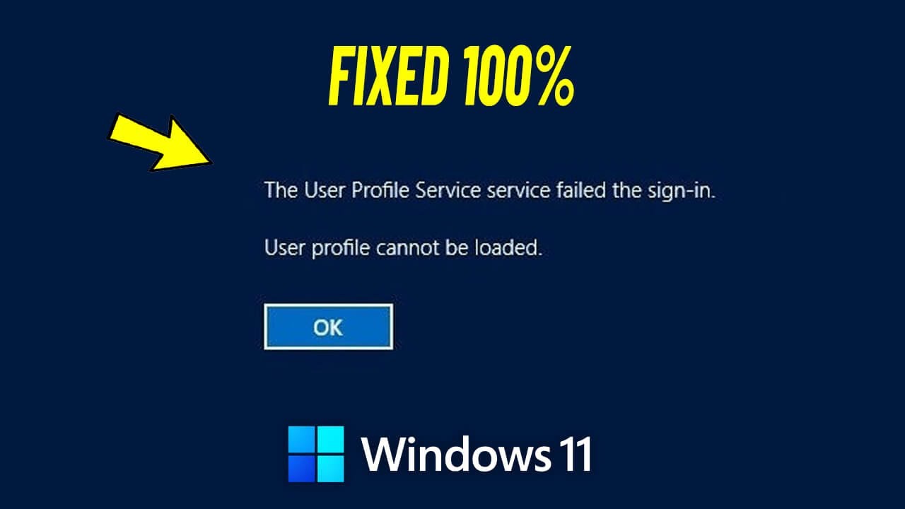 Fix The User Profile Service Failed the Sign-in , User Fix The User Profile Service Failed the Sign-in , User