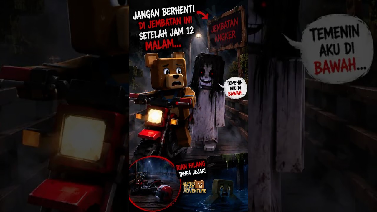 Penunggu Jembatan Angker Menarik Korbannya! super bear adventure horror story Penunggu Jembatan Angker Menarik Korbannya! super bear adventure horror story