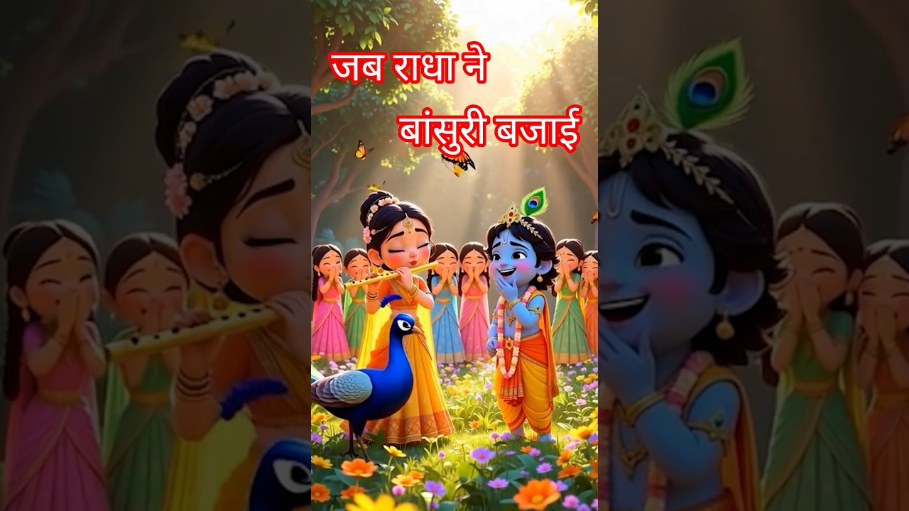 जब राधा ने बांसुरी बजाई @peaceful_path_with_ami Radha Krishna Cartoon in Hindi Kids Story जब राधा ने बांसुरी बजाई @peaceful_path_with_ami Radha Krishna Cartoon in Hindi Kids Story