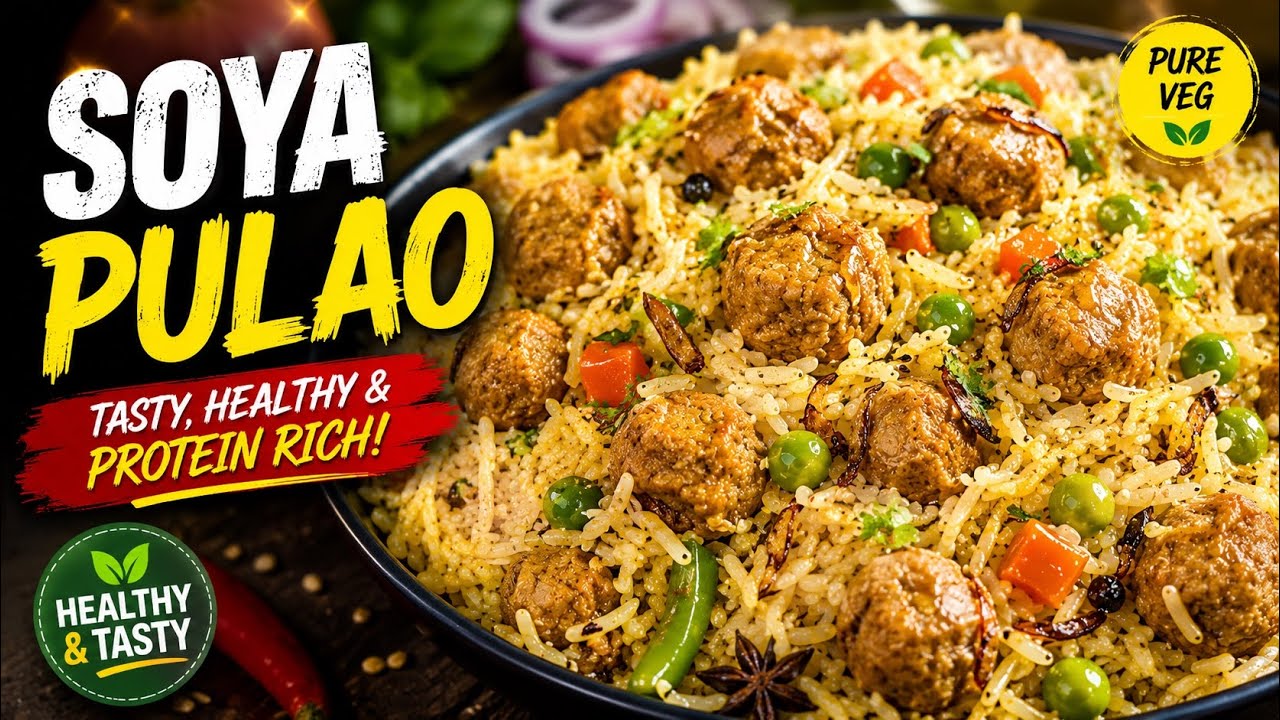 Healthy Soya Pulao | High Protein Veg Pulao Recipe Healthy Soya Pulao | High Protein Veg Pulao Recipe
