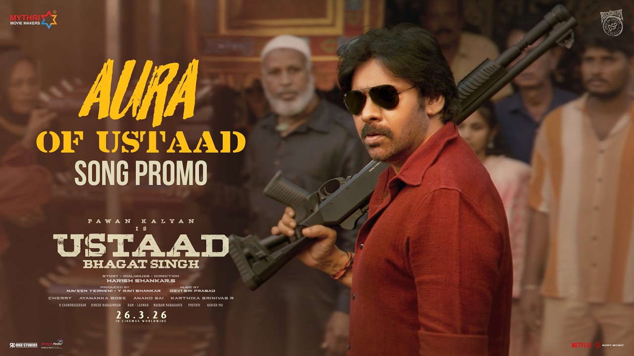 Aura Of Ustaad – Song Promo | Ustaad Bhagat Singh | Pawan Kalyan | Harish Shankar | Devi Sri Prasad Aura Of Ustaad – Song Promo | Ustaad Bhagat Singh | Pawan Kalyan | Harish Shankar | Devi Sri Prasad
