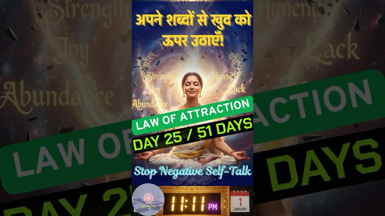 Stop Negative Self Talk – अपने शब्दों से खुद को ऊपर उठाएँ! | Day 25/51 – Manifest in 51 Days Stop Negative Self Talk – अपने शब्दों से खुद को ऊपर उठाएँ! | Day 25/51 – Manifest in 51 Days