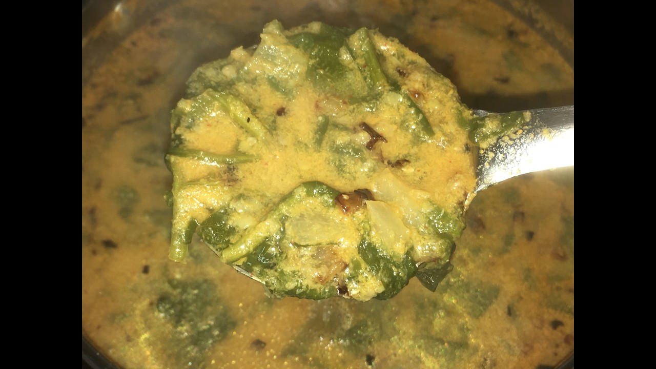 Bhajji Ambat | Spinach & Toor Dal Curry | Palaka Curry | GSB Konkani Style Recipe | Bhajji Ambat | Spinach & Toor Dal Curry | Palaka Curry | GSB Konkani Style Recipe |