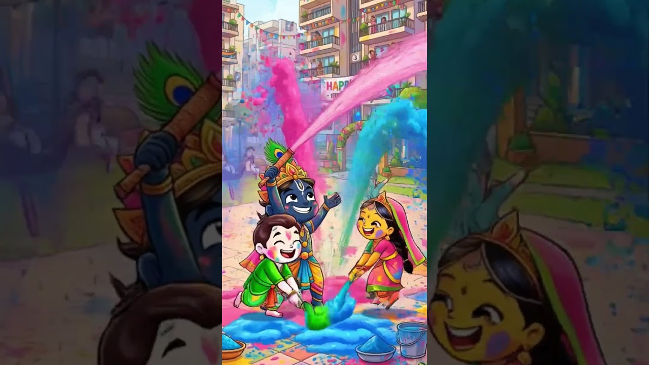 holi krishna leela #shorts #krishna #jagannath #cartoon #animation holi krishna leela #shorts #krishna #jagannath #cartoon #animation