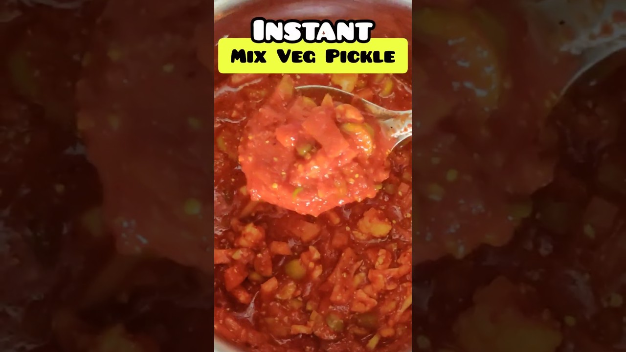 Instant Mix Veg Pickle in 5 minutes | Spicy Nonche Recipe #shorts #gsbrecipes #pickle #mixvegrecipe Instant Mix Veg Pickle in 5 minutes | Spicy Nonche Recipe #shorts #gsbrecipes #pickle #mixvegrecipe