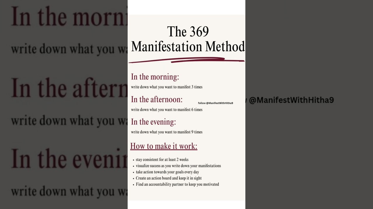 369 Manifestation Method | How to make it work | @ManifestWithHitha6 | #youtube #manifestation 369 Manifestation Method | How to make it work | @ManifestWithHitha6 | #youtube #manifestation