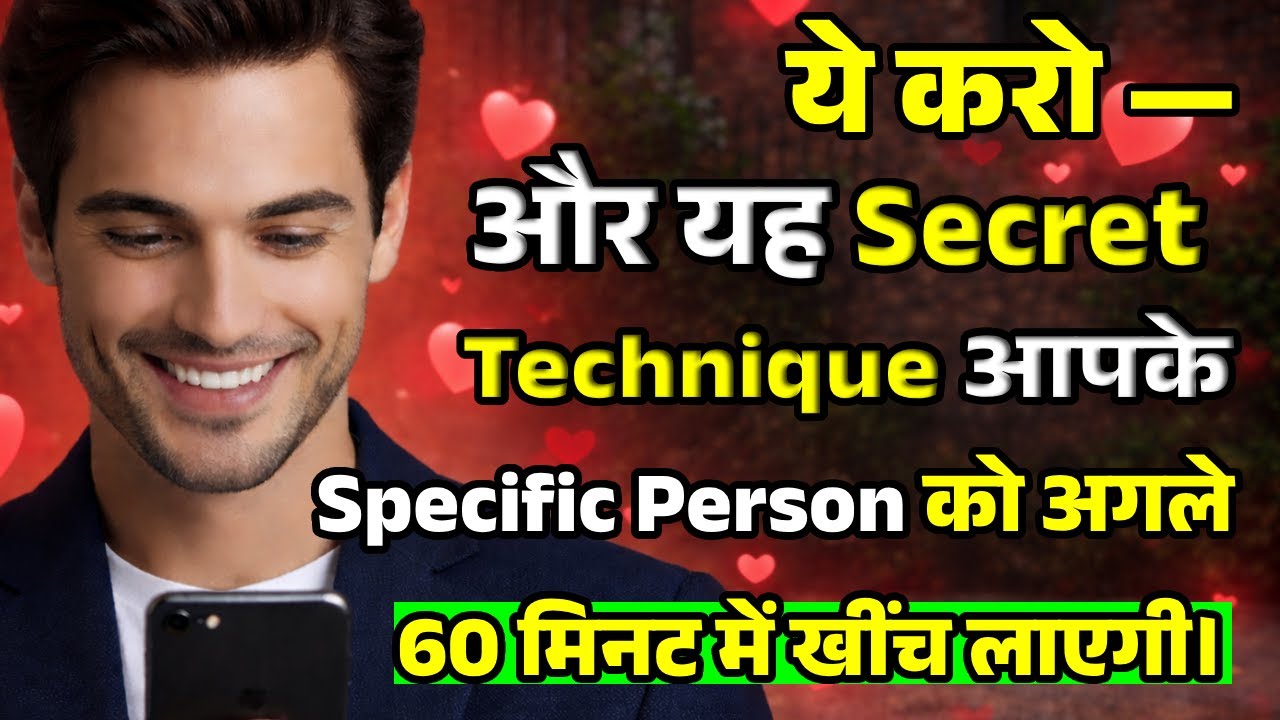 क्या आप तैयार हैं? यह Secret Technique आपके Specific Person को अगले 60 मिनट में खींच लाएगी। क्या आप तैयार हैं? यह Secret Technique आपके Specific Person को अगले 60 मिनट में खींच लाएगी।