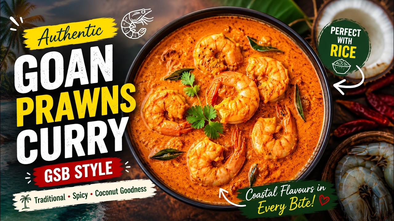 Goan Prawns Curry GSB Style | Easy Homemade Konkani Style Curry Recipe Goan Prawns Curry GSB Style | Easy Homemade Konkani Style Curry Recipe