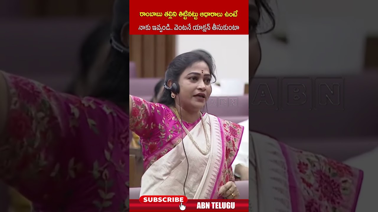 రాంబాబుతల్లిని తిట్టినట్టు ఆధారాలు ఉంటే నాకు ఇవ్వండి..వెంటనే యాక్షన్ తీసుకుంటా #ministeranitha #abn రాంబాబుతల్లిని తిట్టినట్టు ఆధారాలు ఉంటే నాకు ఇవ్వండి..వెంటనే యాక్షన్ తీసుకుంటా #ministeranitha #abn
