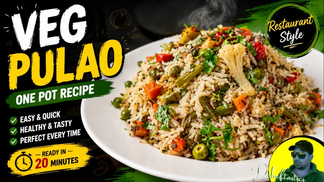 Veg Pulao Recipe | Restaurant Style Vegetable Pulao in One Pot | Ready in 20 Min |Quick Pulao Recipe Veg Pulao Recipe | Restaurant Style Vegetable Pulao in One Pot | Ready in 20 Min |Quick Pulao Recipe