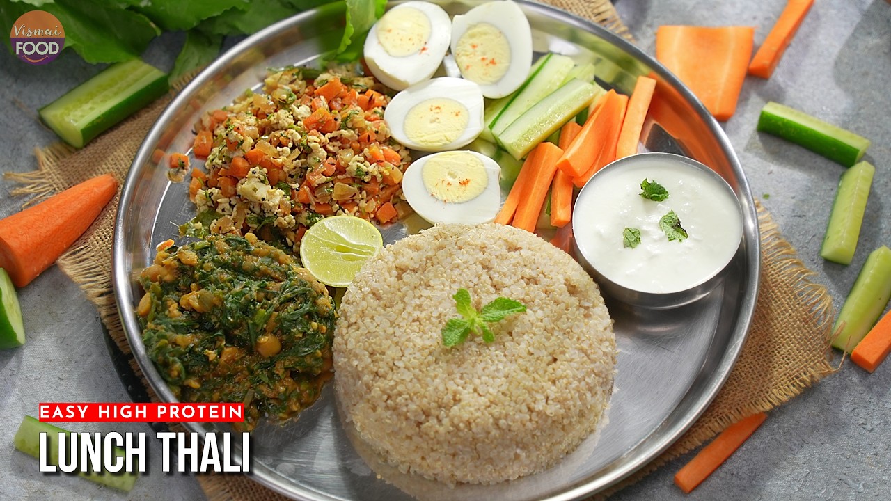 One Thali, Complete Nutrition! High Protein Veg Lunch for Weight Loss & Muscle Gain One Thali, Complete Nutrition! High Protein Veg Lunch for Weight Loss & Muscle Gain