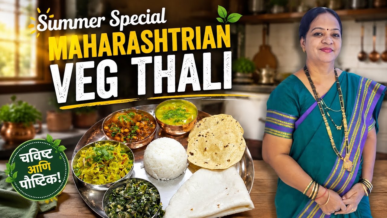 महाराष्ट्रीयन व्हेज थाली | Summer Special Maharashtrian Veg Thali | Veg Thali Recipes महाराष्ट्रीयन व्हेज थाली | Summer Special Maharashtrian Veg Thali | Veg Thali Recipes
