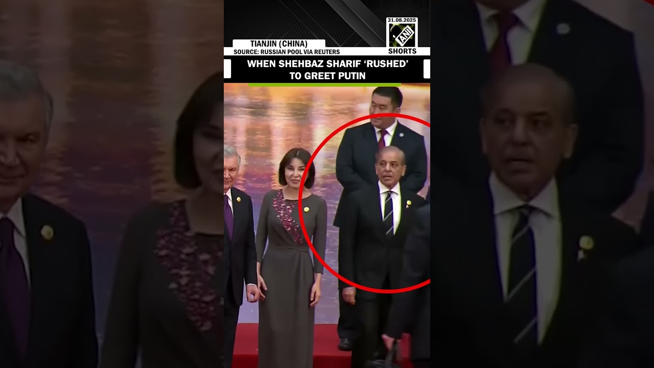 Shehbaz Sharif rushes to greet President Putin after world Leaders Family Photo at SCO Summit Shehbaz Sharif rushes to greet President Putin after world Leaders Family Photo at SCO Summit