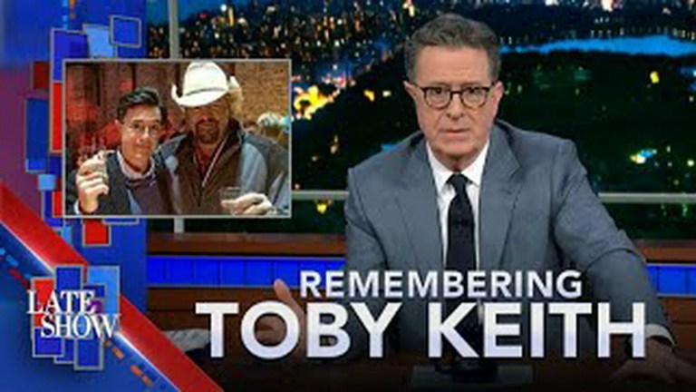 Watch Stephen Colbert Bid Farewell to Toby Keith: “One of the Greats” Watch Stephen Colbert Bid Farewell to Toby Keith: “One of the Greats”