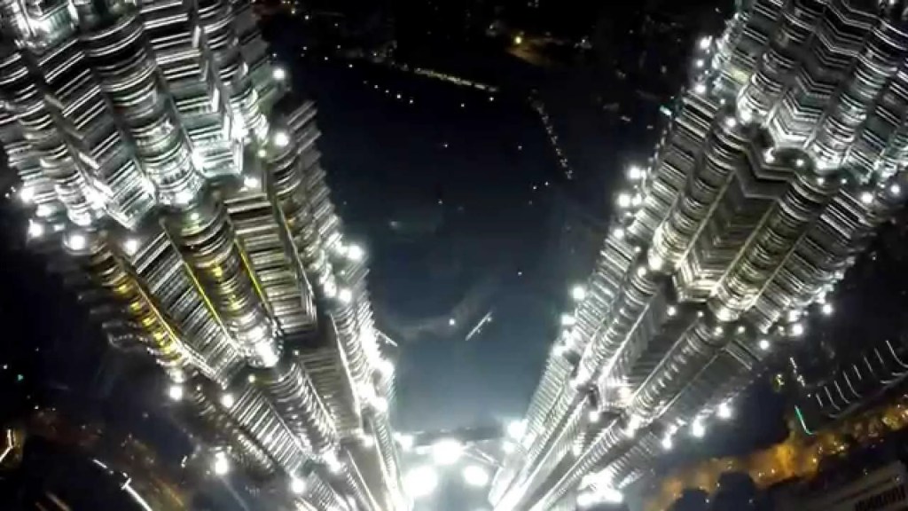 Twin Tower Petronas Kuala Lumpur Night Aerial View Twin Tower Petronas Kuala Lumpur Night Aerial View