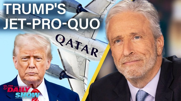 Jon Stewart on Trump’s Proposed Qatar Jet: Why He Said It Wasn’t Free Jon Stewart on Trump’s Proposed Qatar Jet: Why He Said It Wasn’t Free