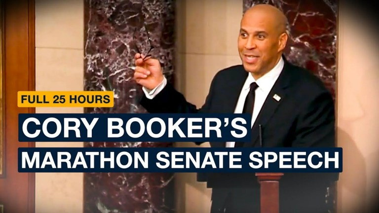 Cory Booker’s 25-Hour Senate Speech Broke the Chamber’s Floor-Speech Record Cory Booker’s 25-Hour Senate Speech Broke the Chamber’s Floor-Speech Record