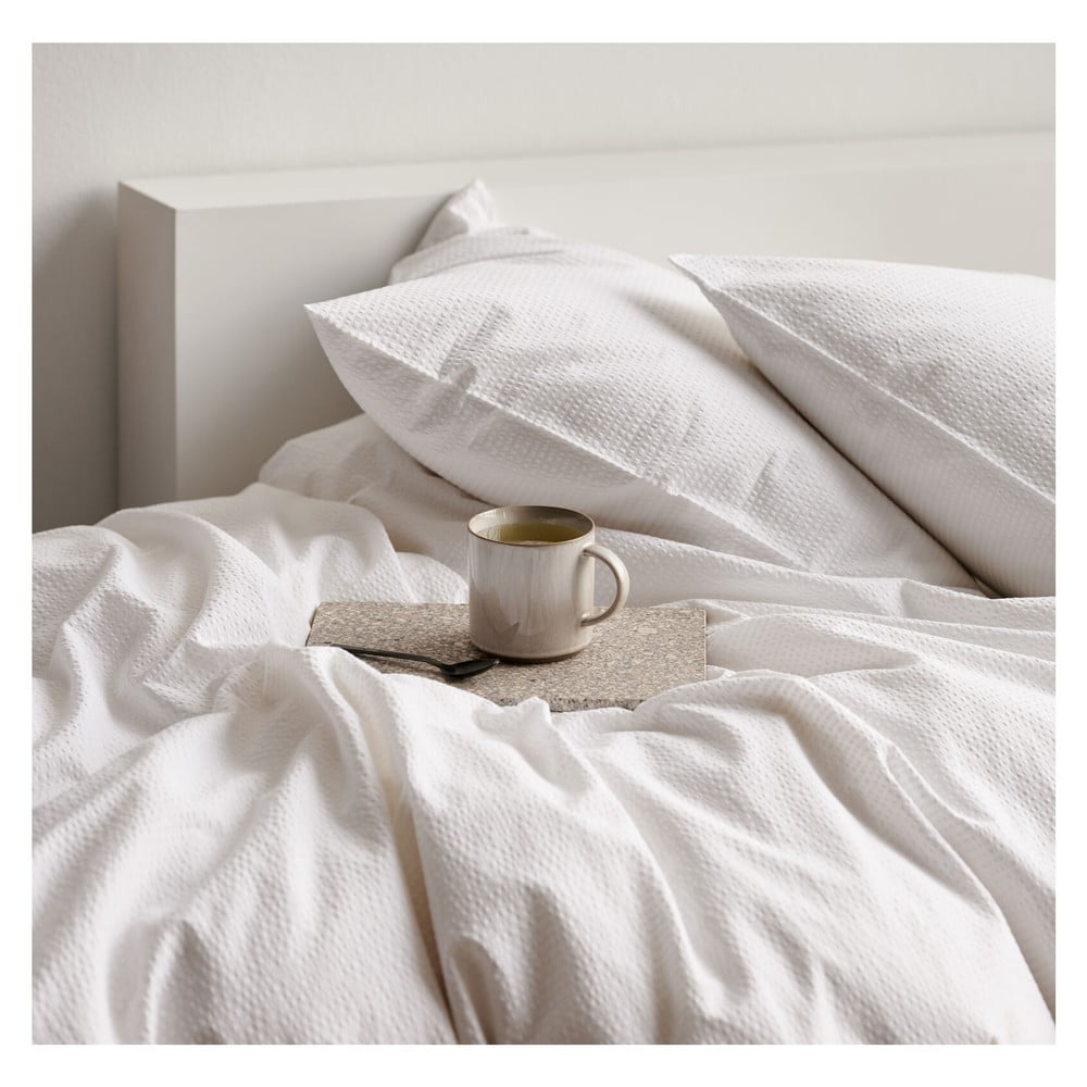 Bílé povlečení z bio bavlny 200x140 cm Wave Optical - Södahl - Obrázek 2