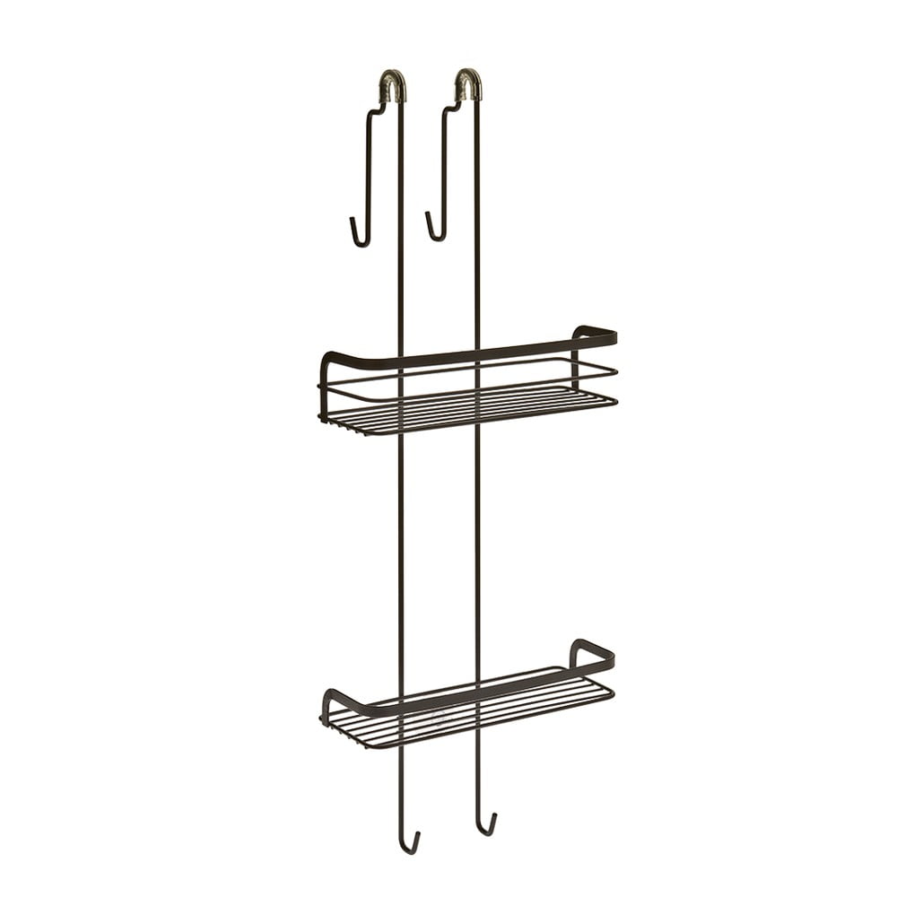 Černá závěsná dvoupatrová koupelnová police Metaltex Origin Černá závěsná dvoupatrová koupelnová police Metaltex Origin