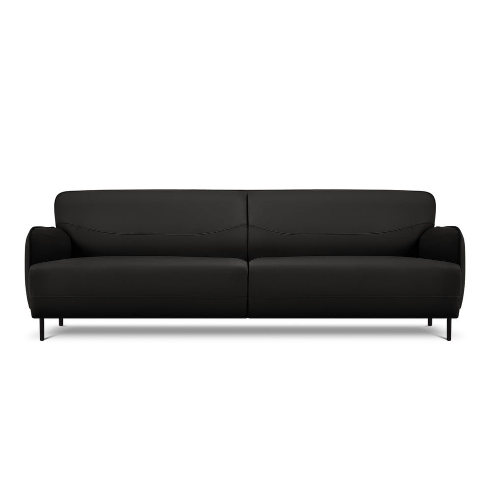 Černá kožená pohovka Windsor & Co Sofas Neso, 235 x 90 cm Černá kožená pohovka Windsor & Co Sofas Neso, 235 x 90 cm