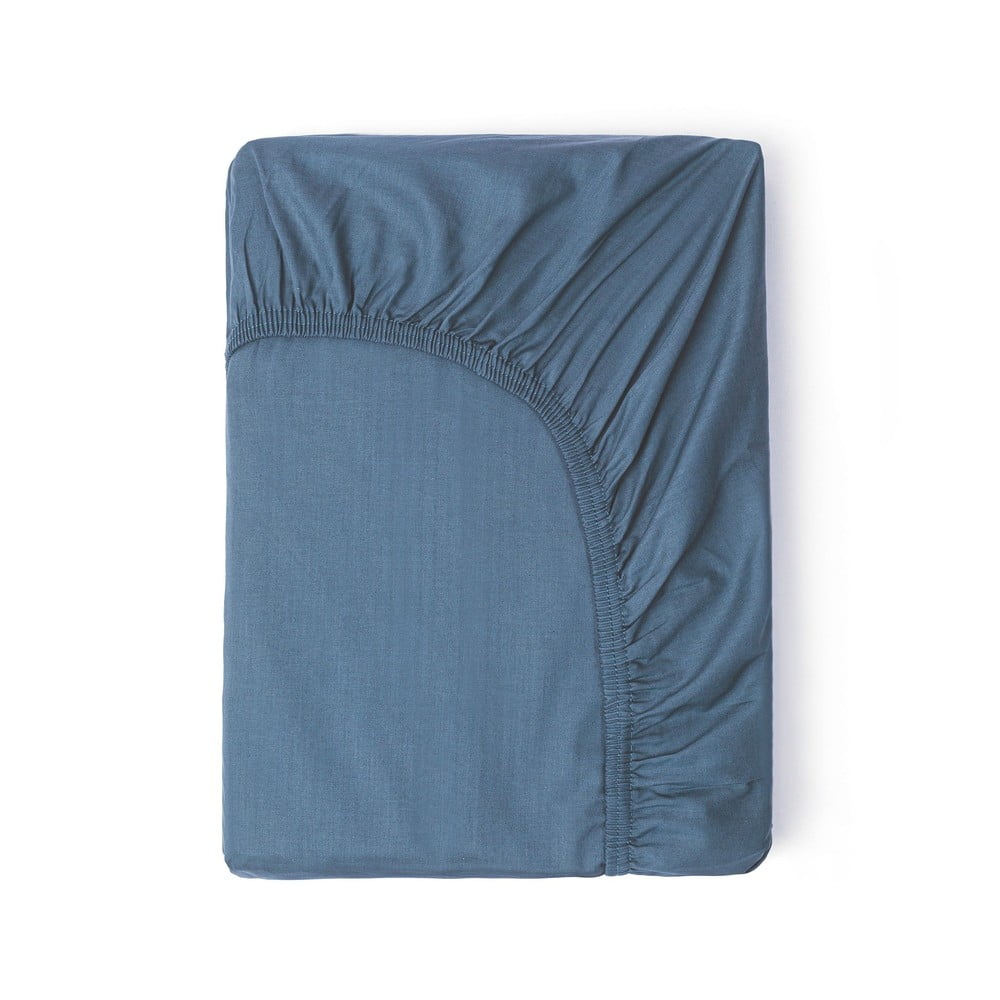 Modré elastické prostěradlo z bavlněného saténu HIP, 90 x 200 cm Modré elastické prostěradlo z bavlněného saténu HIP, 90 x 200 cm