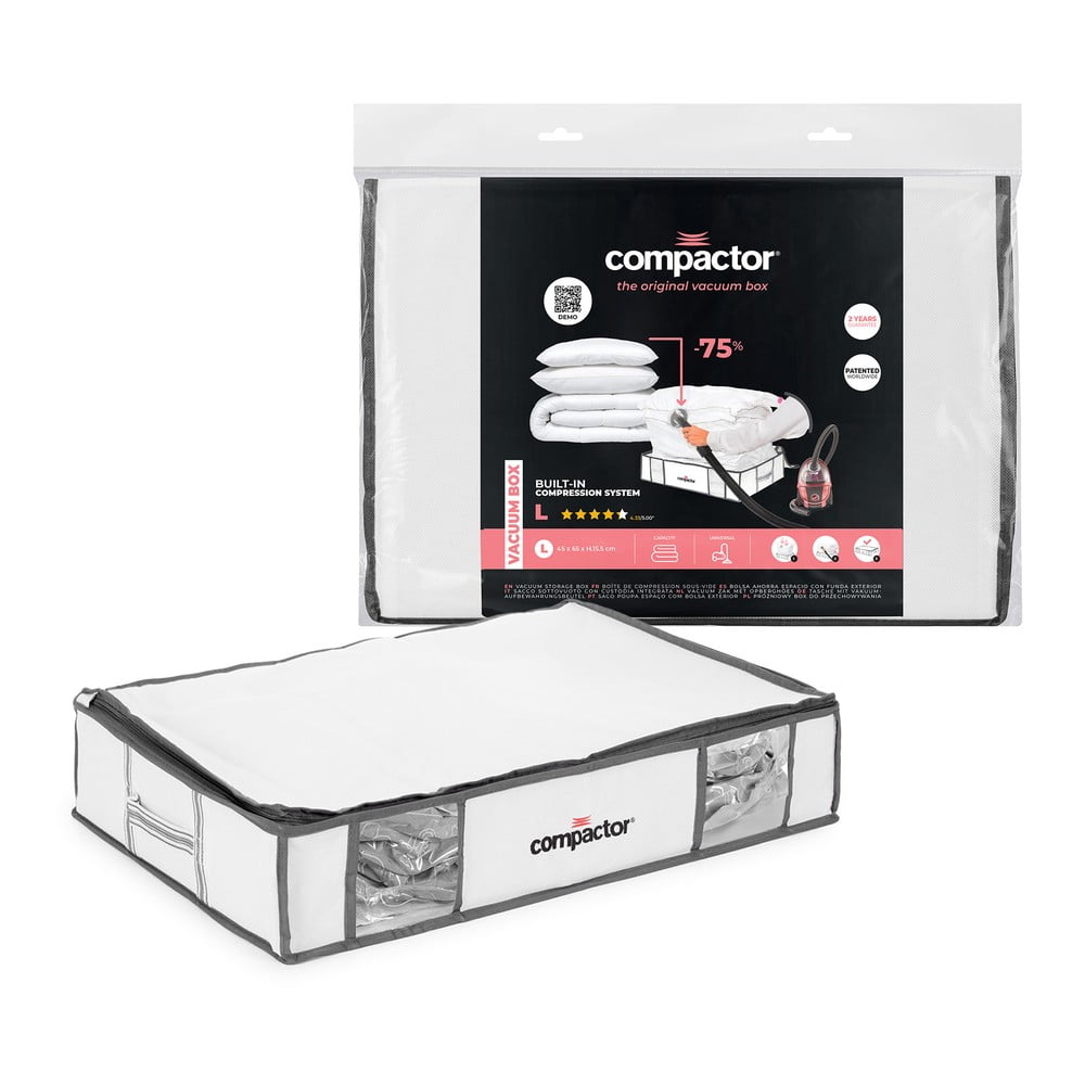 Vakuový vyztužený látkový úložný box na oblečení 65x50x15,5 cm Life – Compactor Vakuový vyztužený látkový úložný box na oblečení 65x50x15,5 cm Life – Compactor